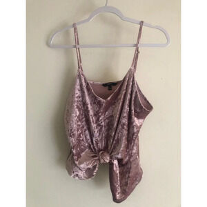 Crushed Velvet Mauvy Crop Top L